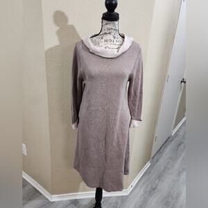 Adrianne Vittadini heathered cowl neck sweat shirt long sleeve dress size medium